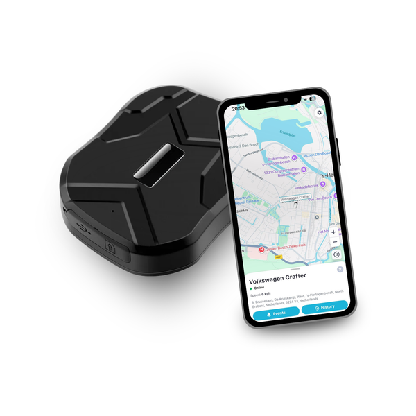 Trackitt - GPS Tracker met Magneet - Waterdicht - 90 Dagen Accu - Gratis APP/Simkaart Data - Geschikt voor Auto - Container - Machine - Boot - Motor - Scooter - GEEN ABONNEMENT NODIG