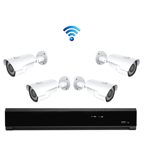 4x Draadloze Professionele 4K Ultra HD IP IR Bewakingscamera Set – POE NVR Recorder – 8 Kanaals – Nachtzicht & 1TB Opslag