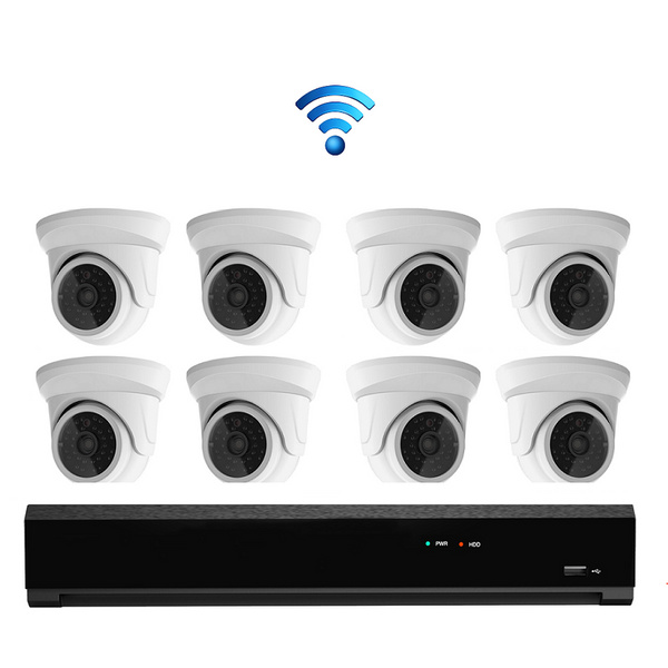 8x Draadloze Professionele 4K Ultra HD IP Dome Bewakingscamera Set – POE NVR Recorder – 8 Kanaals – Nachtzicht & 1TB Opslag