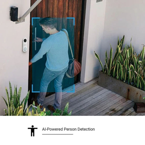 DB1C Kit (met Chime & Transformer) - Wifi-videodeurbelkit - werkt met Google Assistent - Zonder Abonnement -Wit