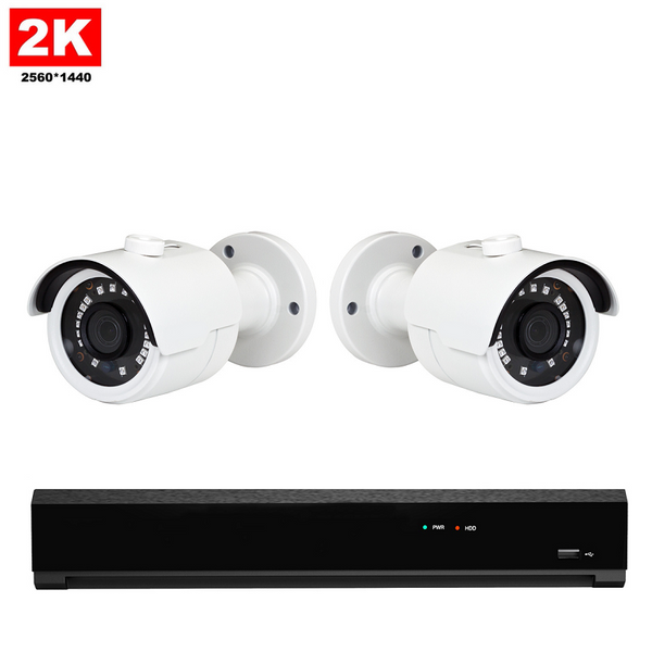 2x Draadloze Professionele 2K IP Camera Bewakingsset – 2K POE NVR Recorder – 8 Kanaals – Nachtzicht & 1TBOpslag