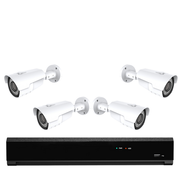 4x Professionele 4K Ultra HD IP IR Bewakingscamera Set – POE NVR Recorder – 8 Kanaals – Nachtzicht & 1TB Opslag