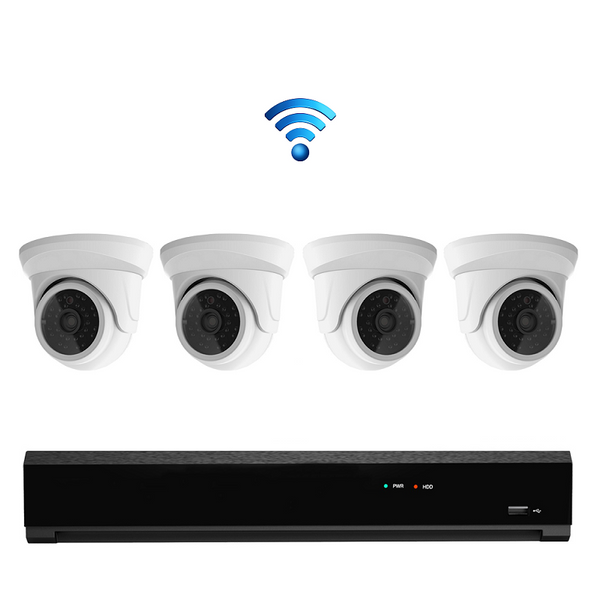 4x Draadloze Professionele 4K Ultra HD IP Dome Bewakingscamera Set – POE NVR Recorder – 8 Kanaals – Nachtzicht & 1TB Opslag