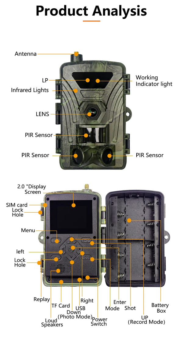 4G LTE Wildcamera met App – 4K Video & 60MP Foto’s – Nachtzicht – IP66 Waterdicht