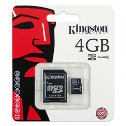 Kingstone Micro SD SDHC 4GB <span class="smallText">[40308]</span>